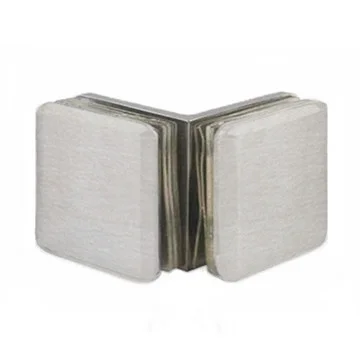 Beverly 90° Glass Clamp Brushed Nickel