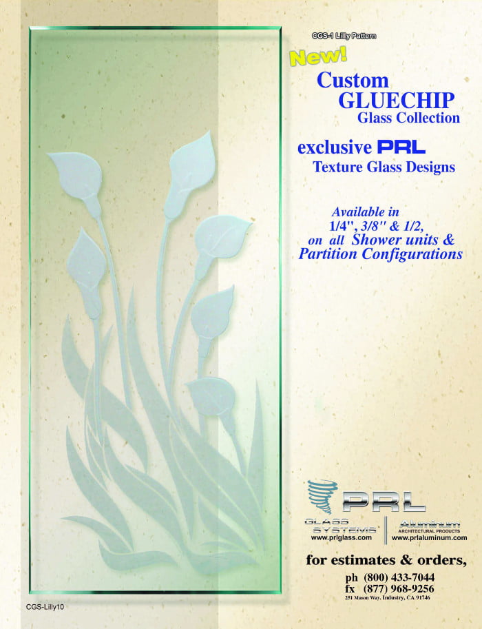 Custom GlueChip Shower Glass