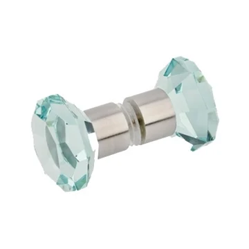 Square Glass Knob Brushed Nickel